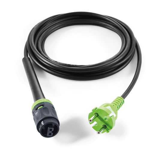 Festool plug it-Kabel PLANEX H05 RN-F-4, 4m Gummikabel mit grünem Schuko-Stecker und schwarzem Plug-it-Anschluss
