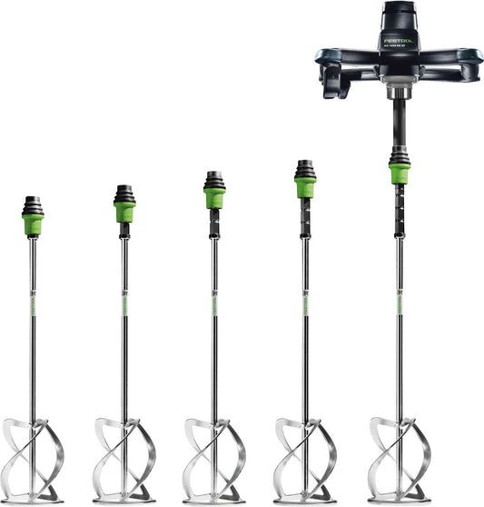 Festool MX 1000 RE EF HS2 Rührwerk mit fünf verschiedenen Rührkorb-Größen und Absaugadapter