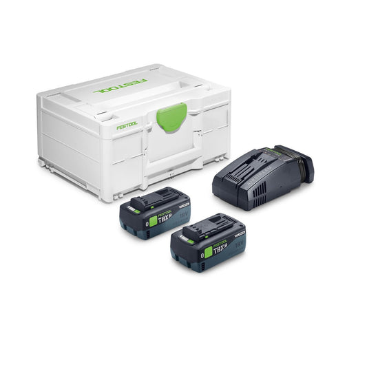 Festool Energie-Set SYS 18V mit Systainer³, zwei BP 18 TBX 8 ASI Akkupacks 18V 8,0 Ah und SCA 16 Schnellladegerät