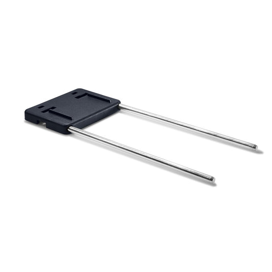 Festool Führungsschienenadapter FSA-MB 40 mit schwarzem Kunststoffkopf und metallischen Führungsstangen, Hauptansicht.
