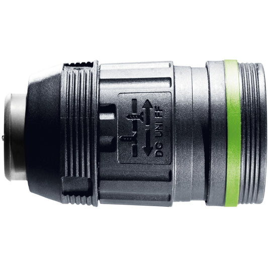 Festool Tiefenanschlag DC UNI FF mit FastFix-Schnittstelle, grünem Markierungsring und Klauenkupplung für präzise