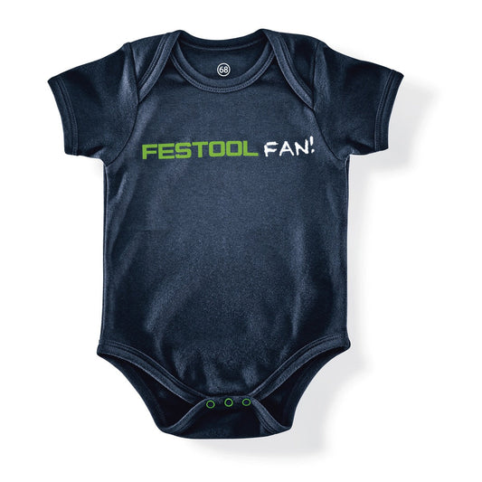 Festool Babybody BB-FT1 Größe 68 dunkelblau mit Festool Fan Logo, Kurzarm, 3 Druckknöpfe