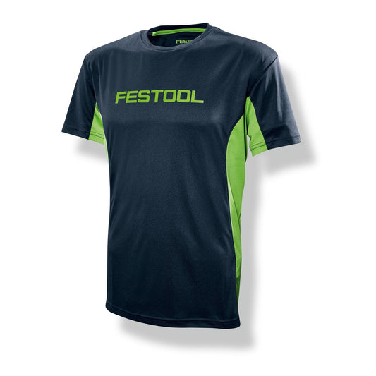 Festool Funktionsshirt FUN-FT1 Herren in Dunkelblau und Grün, Frontansicht mit Logo
