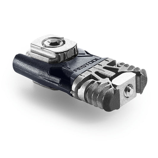 Festool Eckverbinder KV D8/50 für DOMINO DF 500 Dübelfräse, Metallverbinder mit Toleranzausgleich, Seitenansicht.