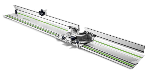 Festool Winkelanschlag FS-WA-ISC mit Führungsschiene und schwenkbarem Anschlag für Winkelschnitte.