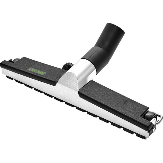 Festool Bodendüse D 36 BD 370 mit Aluminium-Grundplatte, schwarzer Grifffläche und verstellbaren Laufrollen.