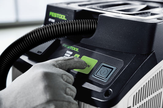 Festool CLEANTEC CT 15 Absaugmobil mit Touch-Bedienung und Saugschlauch in Detailansicht
