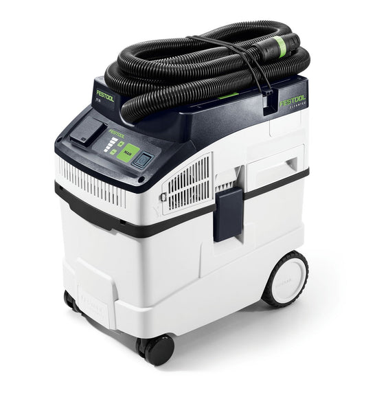 Festool CLEANTEC CT 25 Absaugmobil mit Saugschlauch, Behälter und Bedienelemente von vorne