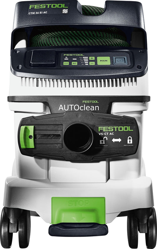 Festool Absaugmobil CTM 36 EI AC mit AUTOCLEAN Filterabreinigung, Bluetooth, Bedienfeld und Absaugschlauch in