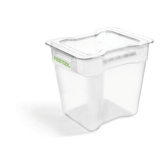 Festool Auffangbehälter VAB-20/1 transparent mit grünem Deckel und Griffmulden für Vorabscheider.