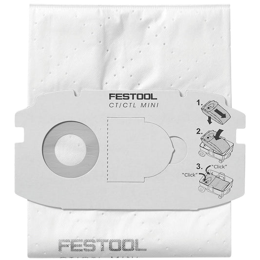 Festool CT/CTL MINI Filtersack mit Anleitung zur Montage und Click-System-Befestigung
