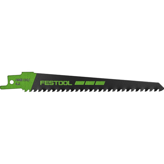 Festool Säbelsägeblatt HMR 150 grün-schwarz für Baumaschinen, Seitenansicht mit Zähnen