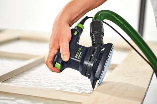 Festool Protector beim randnahen Schleifen von Holz, Schutz der Werkstückkante und des Schleiftellers