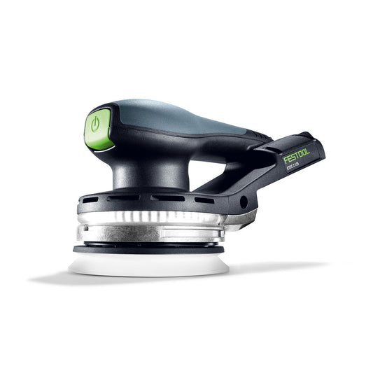 Festool ETSC 2 125-Basic Akku-Exzenterschleifer mit grünem LED-Lichtring und EC-TEC Motor, Ansicht von oben