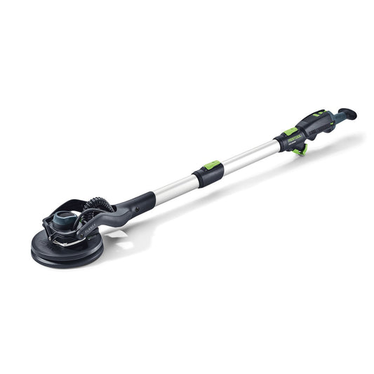Festool PLANEX LHS 2 225 EQI-Plus Langhalsschleifer mit LED-Lichtring und Teleskopstange, Seitenansicht.