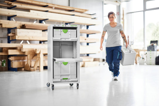 Festool Systainer-Port SYS-PORT 1000/2 mobiles Aufbewahrungssystem mit Lenkrollen in Werkstatt
