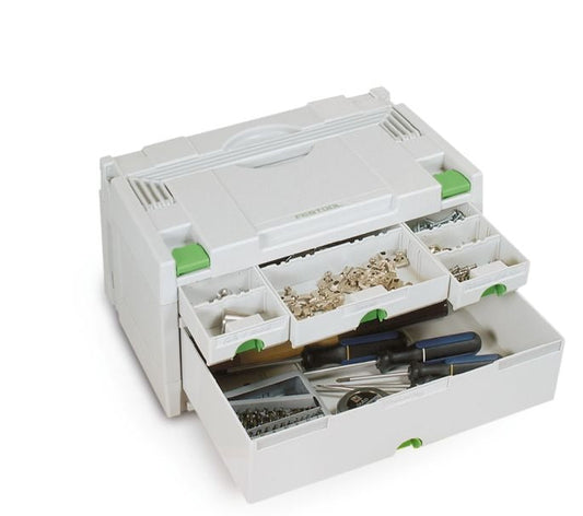 Festool SORTAINER SYS 3-SORT/12 Schubladen-Organizer mit 12 offenen Schubladen für Kleinteile und Zubehör
