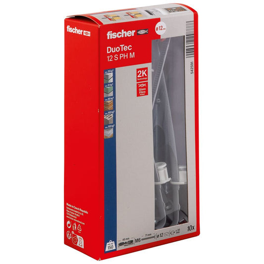 fischer Nylon-Kippdübel DuoTec 12 S PH M mit Panhead Schraube