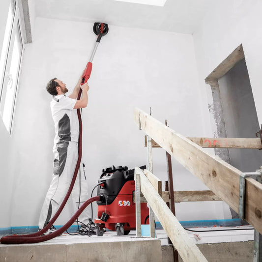 FLEX Giraffe Wand- und Deckenschleifer GE 7 + MH-R Anwendung Schleifen an Deckenübergang